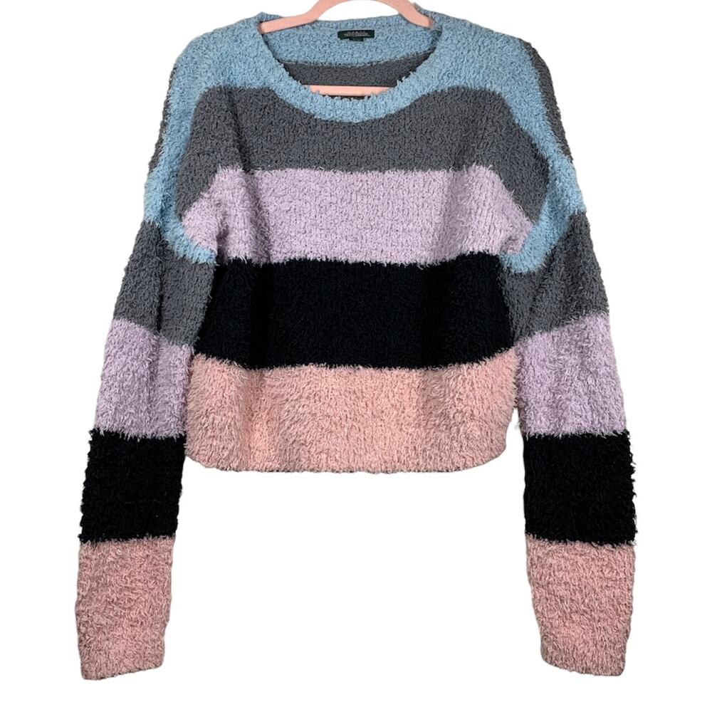 WILD FABLE Colorful Striped Soft Crew Neck Long Sleeve Sweater Medium